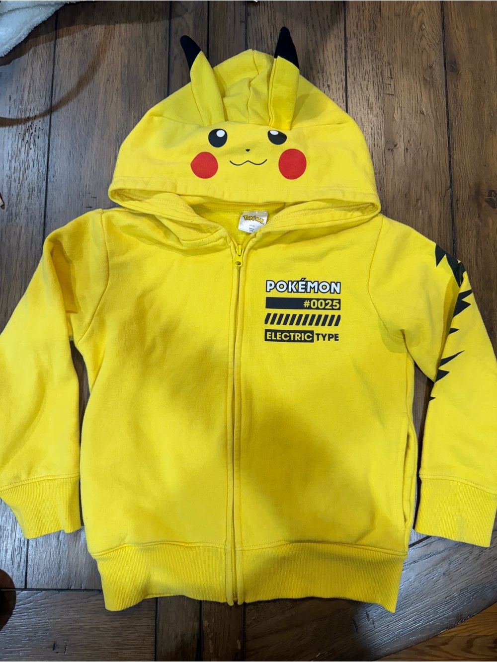Pokemon Pikachu Yellow Kids Zip-Up Hoodie with Ear Hood